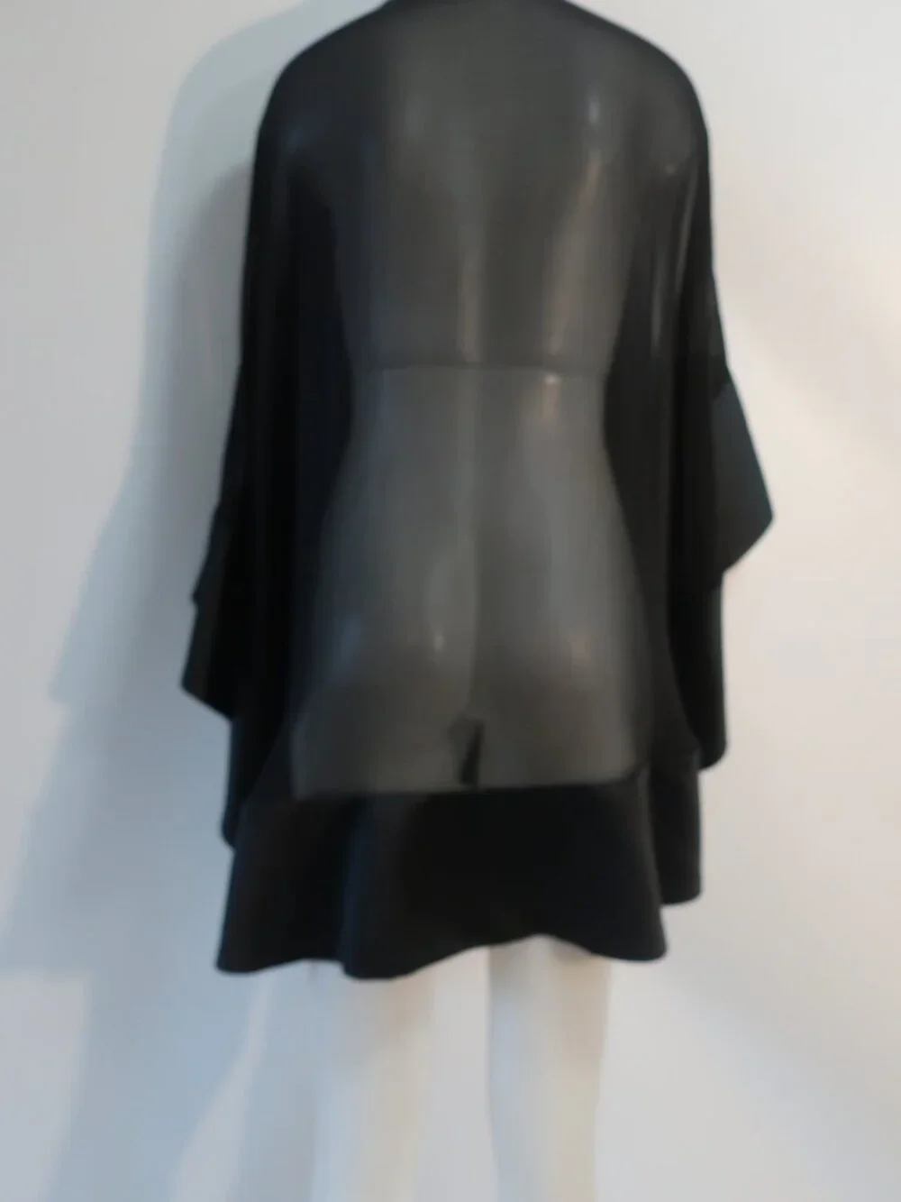 Womens Adrienne Landau Black Sheer & Satin Shawl